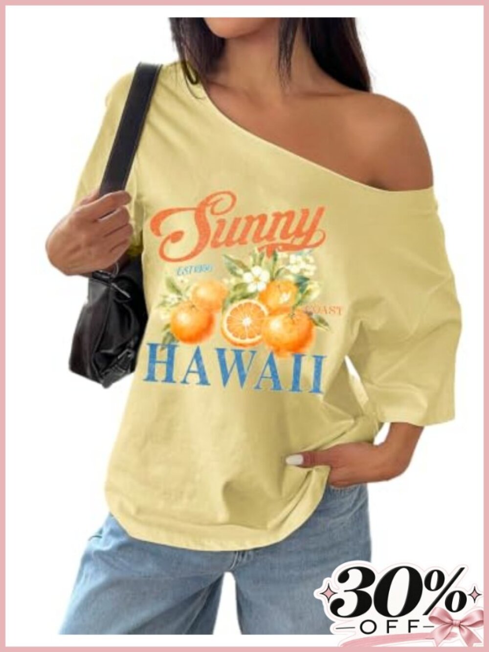 Off Shoulder Graphic Tee Oversized Y2K Short Sleeve Drop Shoulder
